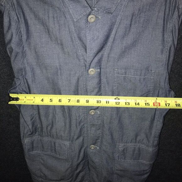 AllSaints Thirty Eight Renfield Jacket Fits Small Chambray Denim Like Buttons - Picture 9 of 11